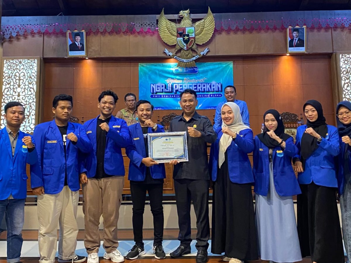 Ketua DPRD Blora Mustopa menerima kegiatan Ngaji Pergerakan yang diinisiasi oleh Pergerakan Mahasiswa Islam Indonesia (PMII) Komisariat Bambu Runcing di pendopo DPRD Blora.