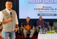 Anggota Komisi IX DPR RI Edy Wuryanto, lakukan sosialisasi progam bangga kencana di Balai Desa Tamanrejo, Tunjungan, Blora.
